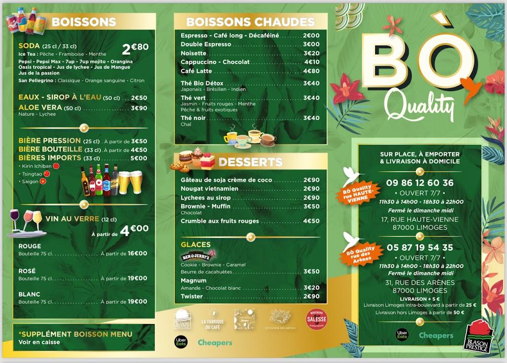 BÒ Quality ( rue des Arènes ) - Menu Image 2